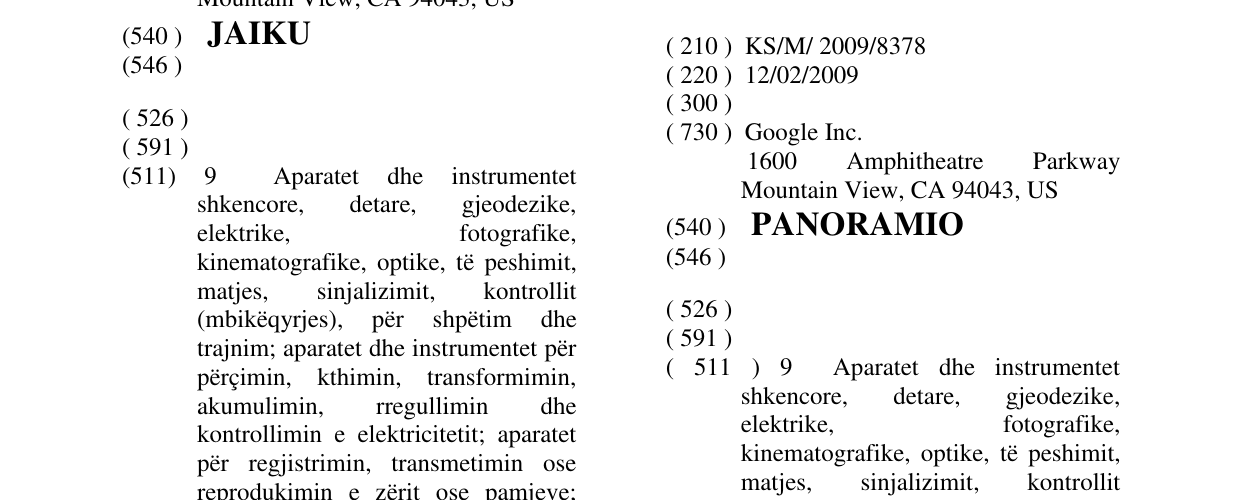 Zëri i markës PANORAMIO në buletin