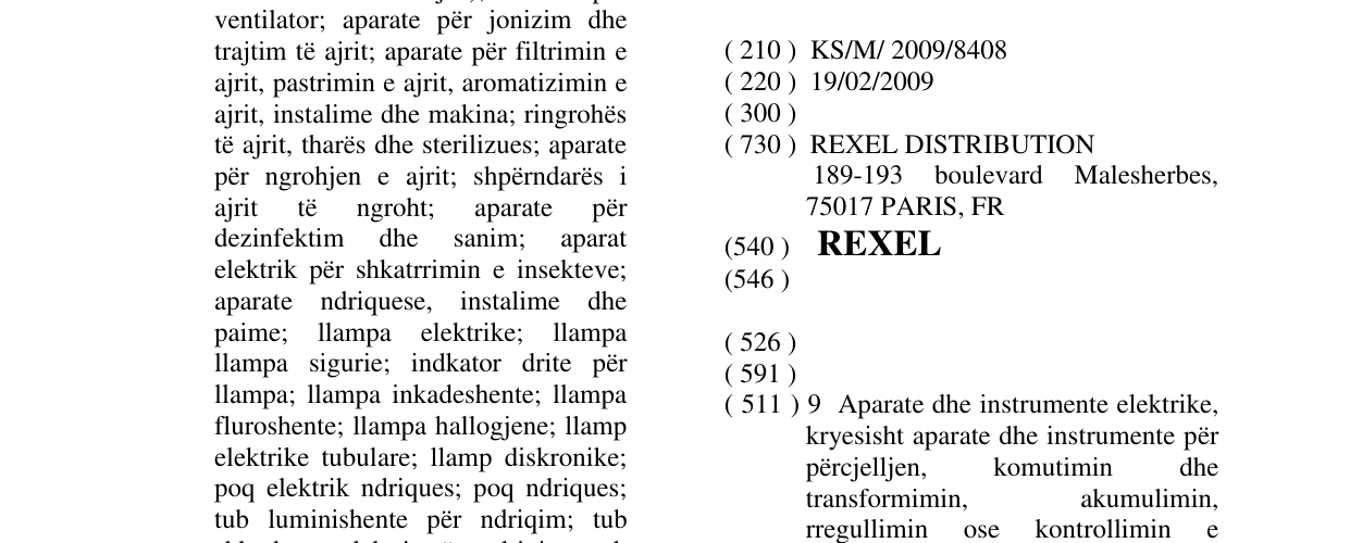 Zëri i markës REXEL në buletin