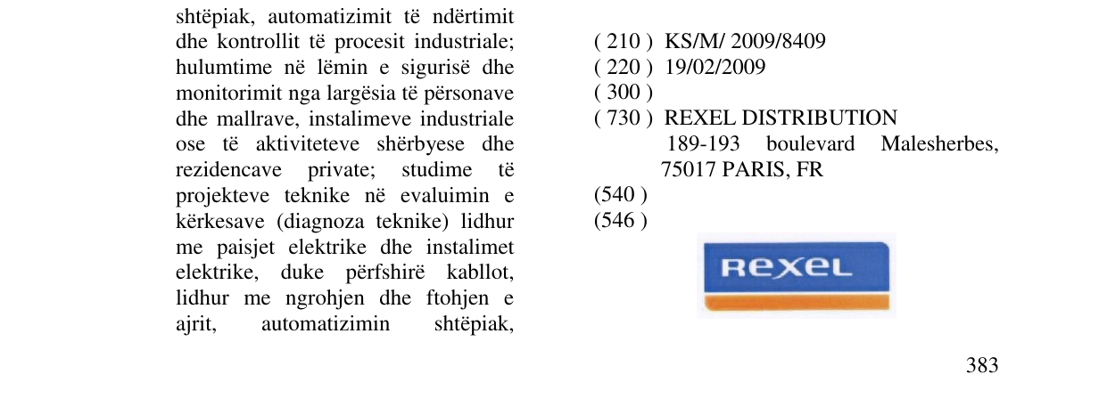 Zëri i markës REXEL në buletin