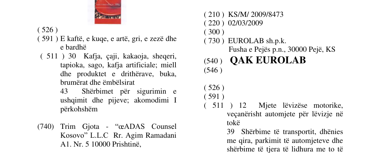 Zëri i markës QAK EUROLAB në buletin