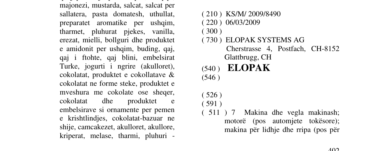 Zëri i markës ELOPAK në buletin