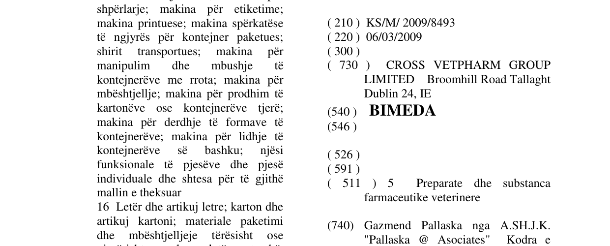 Zëri i markës BIMEDA në buletin