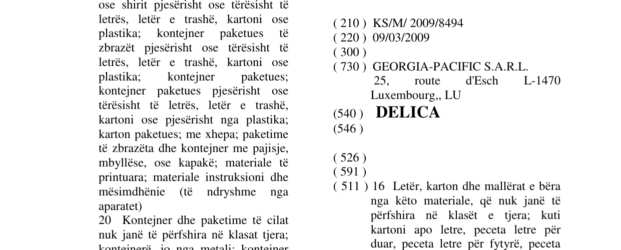 Zëri i markës DELICA në buletin