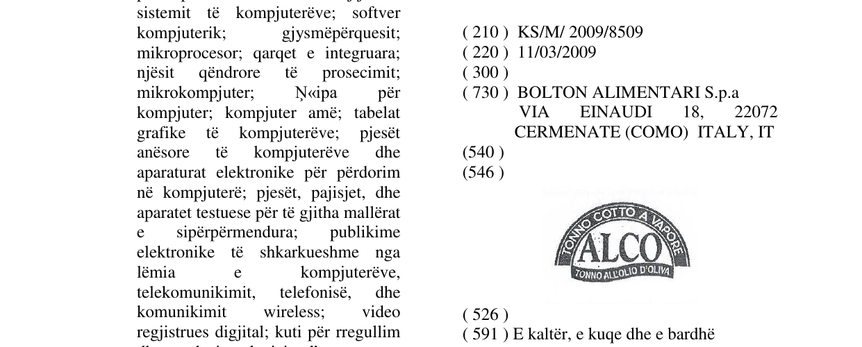 Zëri i markës ALCO në buletin