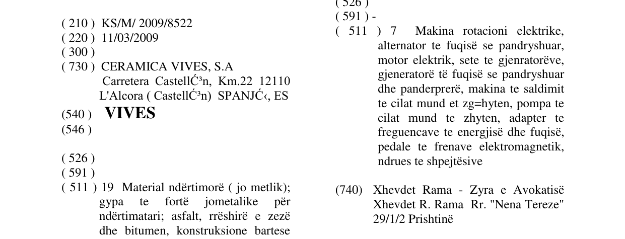 Zëri i markës VIVES në buletin