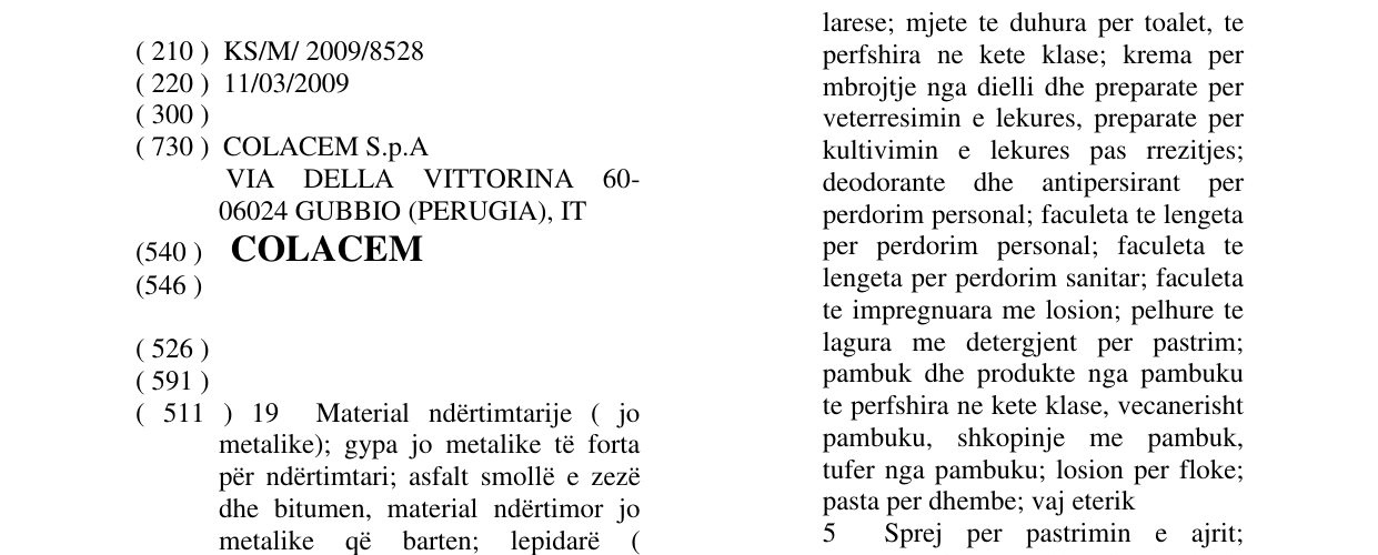 Zëri i markës COLACEM në buletin