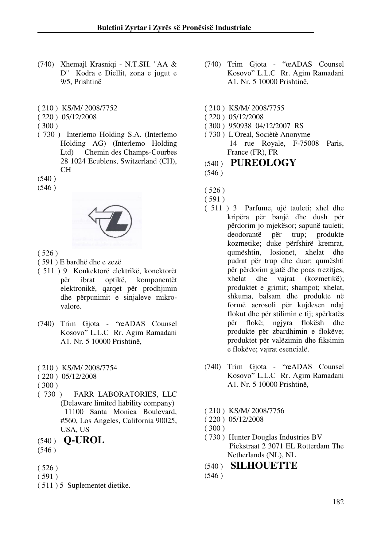 Faqja 182 e buletinit