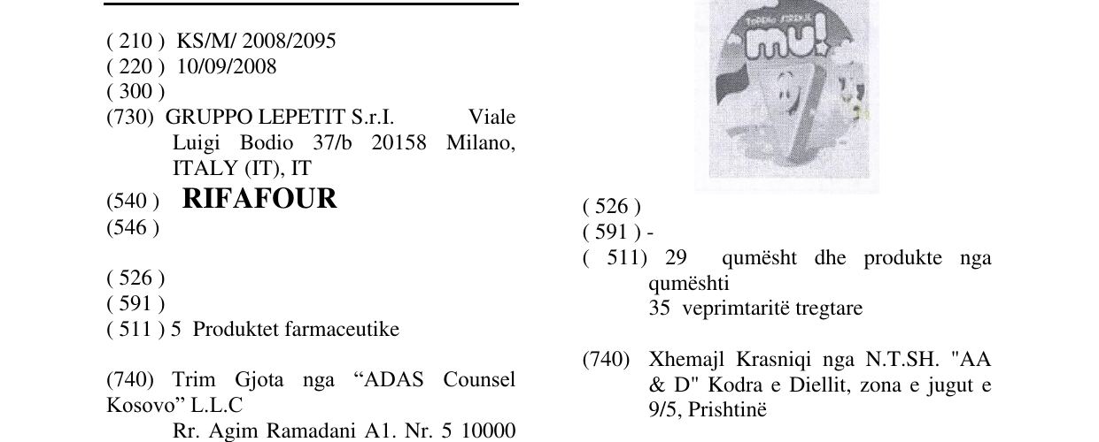 Zëri i markës RIFAFOUR në buletin