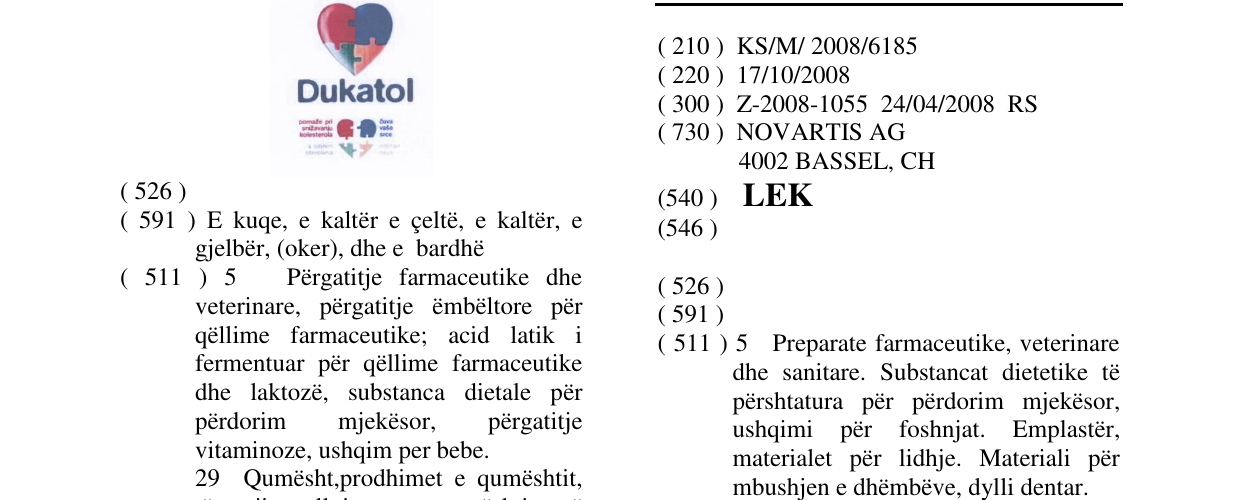 Zëri i markës LEK në buletin
