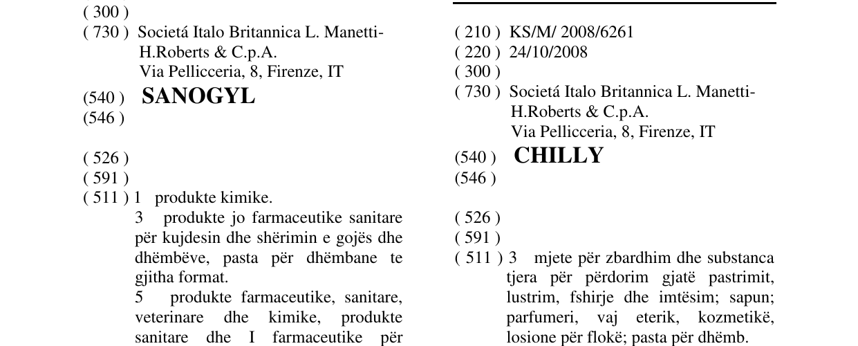 Zëri i markës CHILLY në buletin