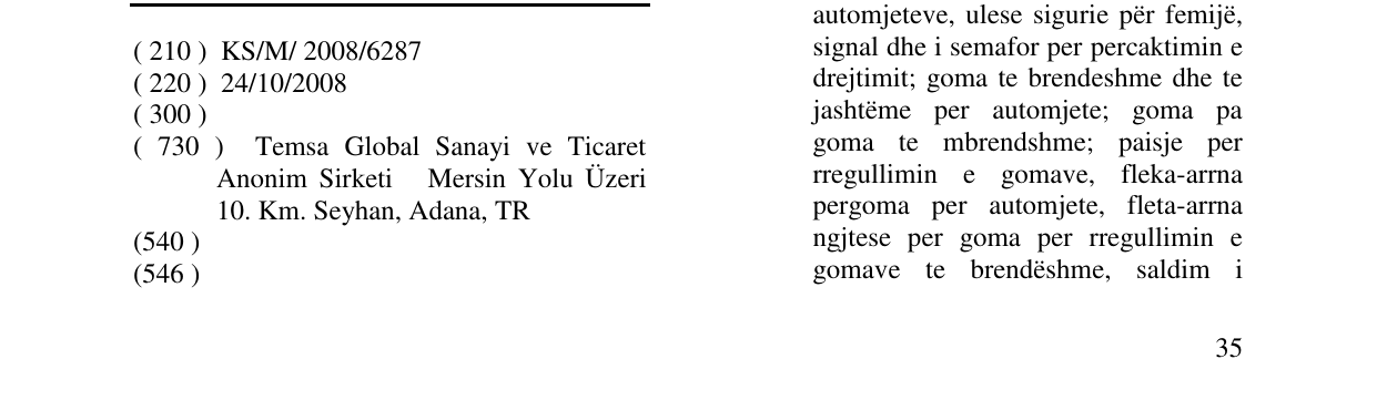 Zëri i markës TEMSA në buletin
