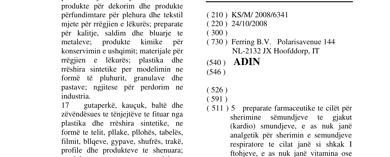 Zëri i markës ADIN në buletin