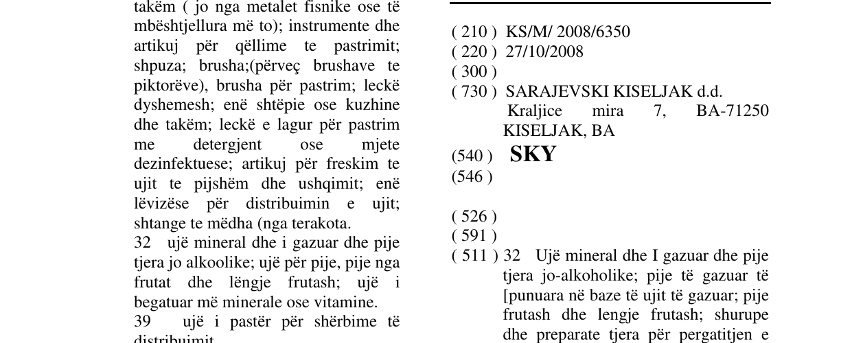 Zëri i markës SKY në buletin
