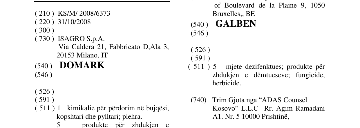 Zëri i markës DOMARK në buletin