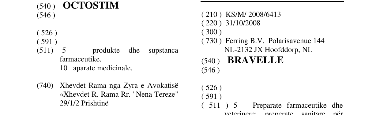Zëri i markës BRAVELLE në buletin