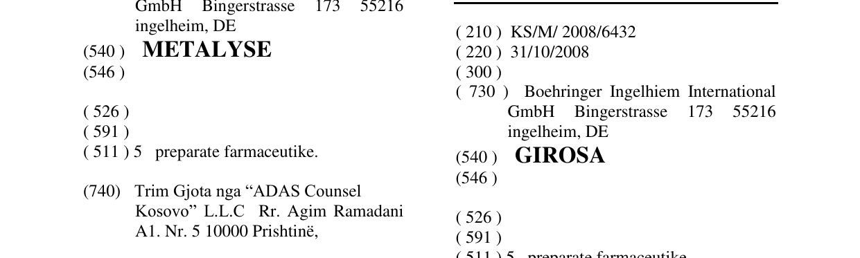Zëri i markës GIROSA në buletin