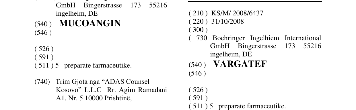 Zëri i markës VARGATEF në buletin