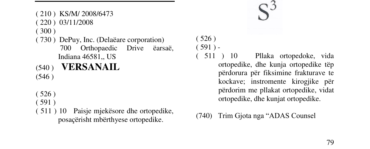 Zëri i markës VERSANAIL në buletin
