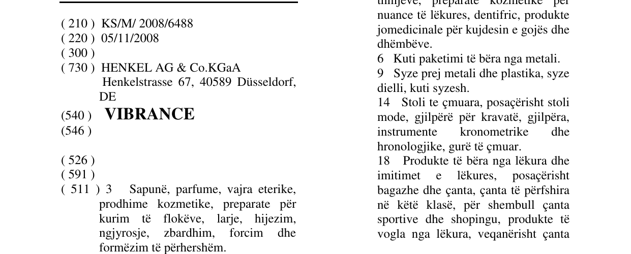 Zëri i markës VIBRANCE në buletin
