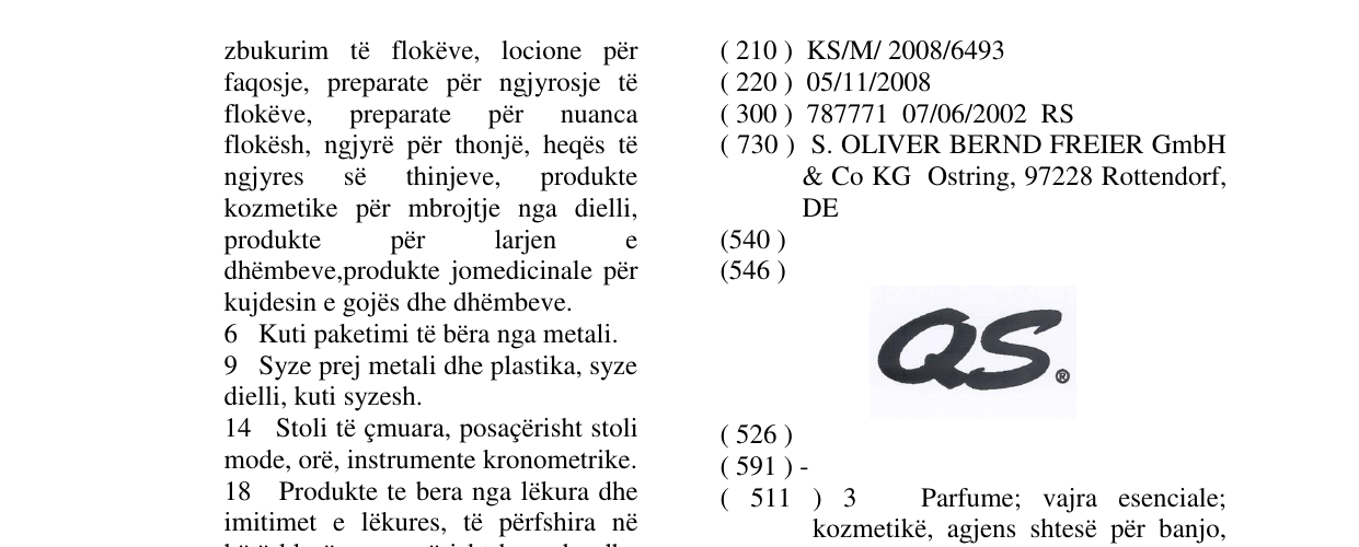 Zëri i markës QS në buletin