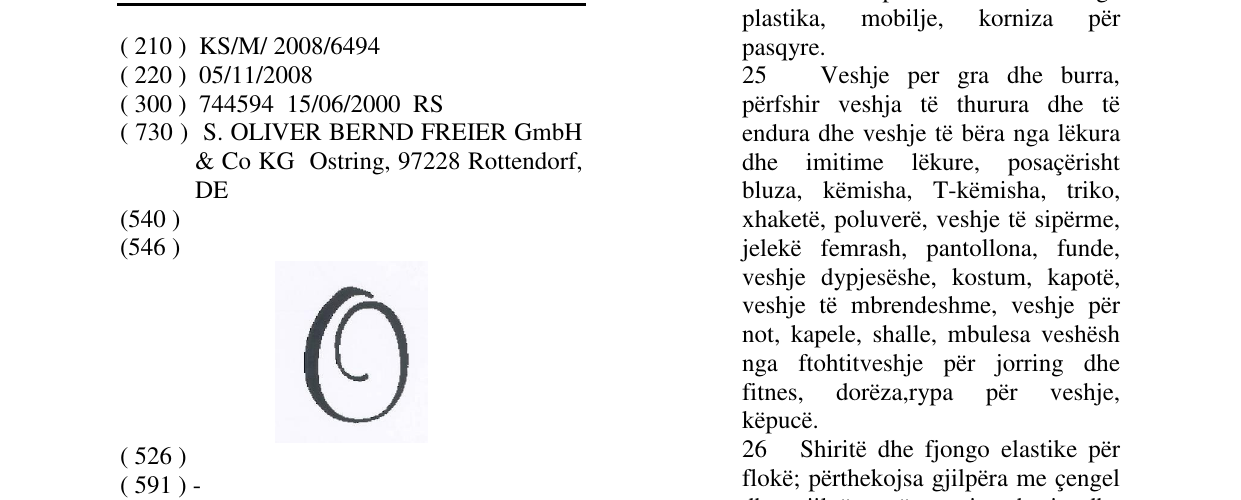 Zëri i markës O në buletin