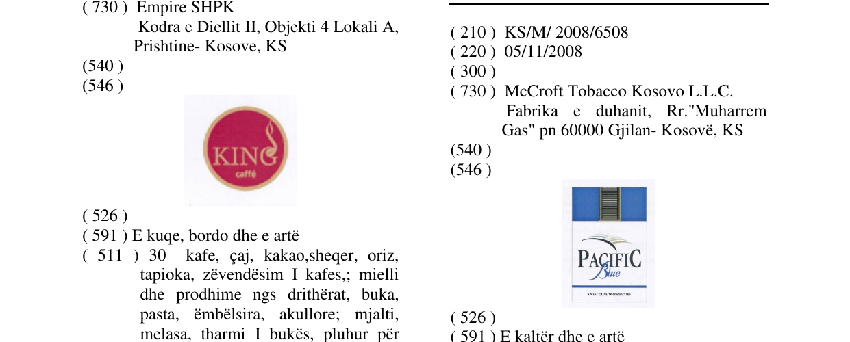 Zëri i markës PACIFIC Blue në buletin