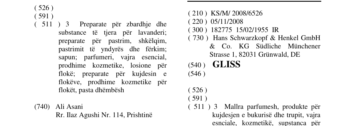 Zëri i markës GLISS në buletin