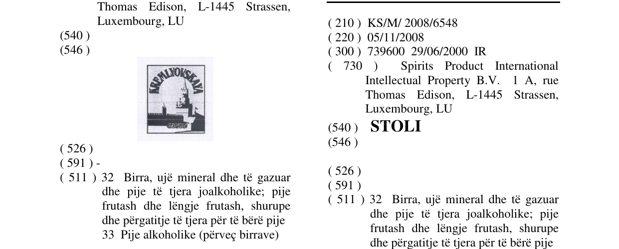 Zëri i markës STOLI në buletin