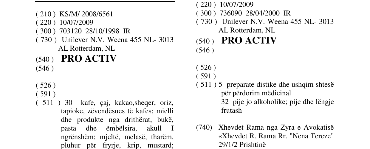Zëri i markës PRO ACTIV në buletin