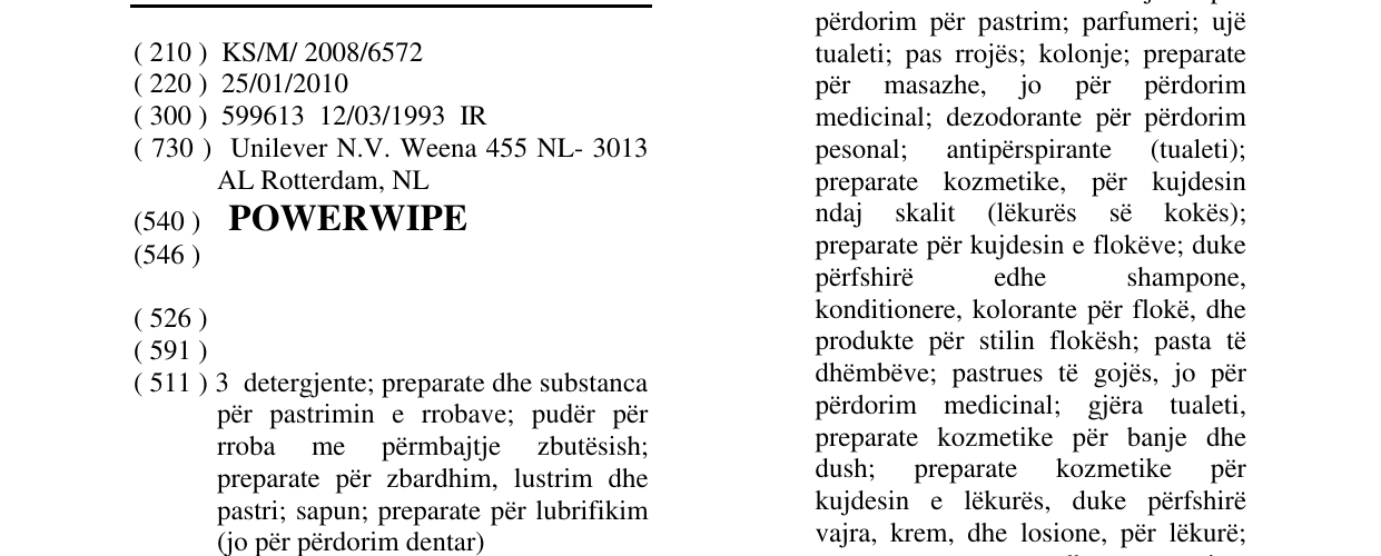 Zëri i markës POWERWIPE në buletin