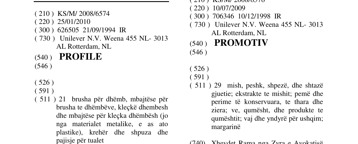 Zëri i markës PROFILE në buletin