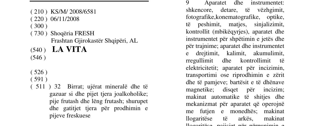Zëri i markës LA VITA në buletin