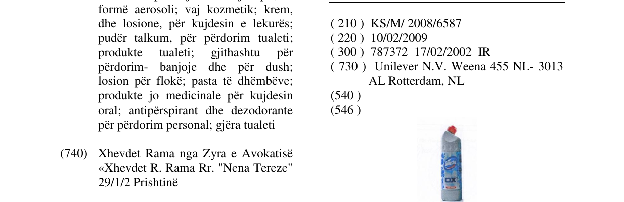Zëri i markës DOMESTOS në buletin