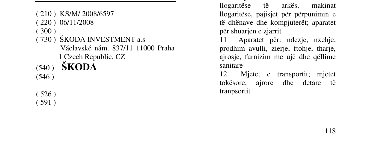 Zëri i markës ŠKODA në buletin