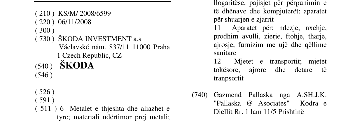 Zëri i markës ŠKODA në buletin