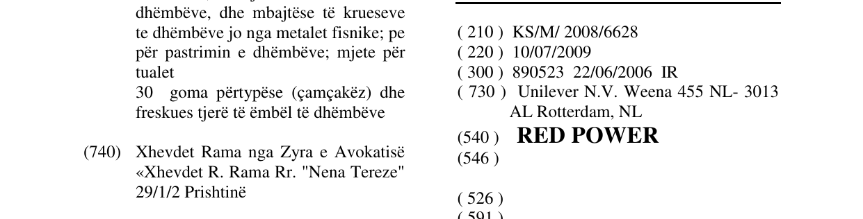 Zëri i markës RED POWER në buletin
