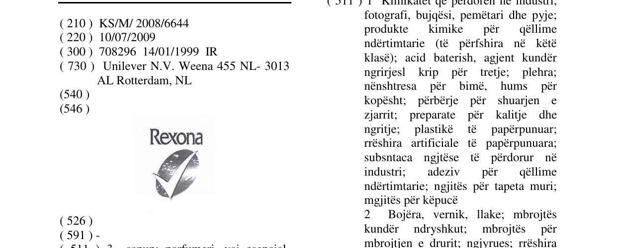 Zëri i markës REXONA në buletin