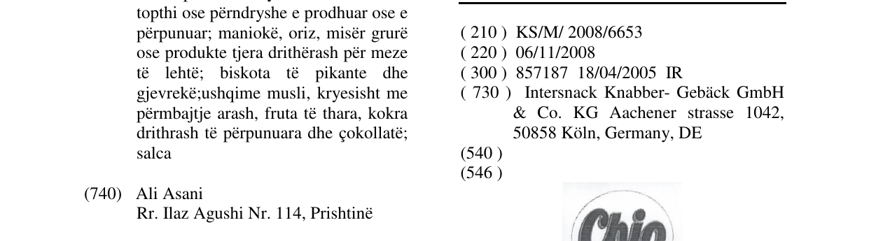 Zëri i markës CHIO në buletin