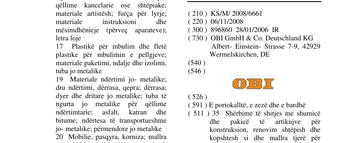 Zëri i markës OBI në buletin