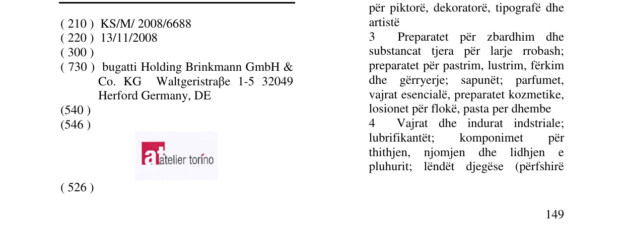 Zëri i markës ATELIER TORINO në buletin