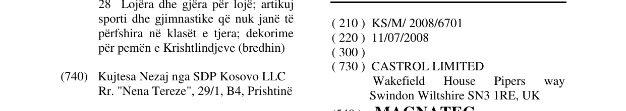 Zëri i markës MAGNATEC në buletin