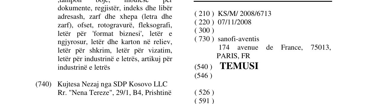 Zëri i markës TEMUSI në buletin