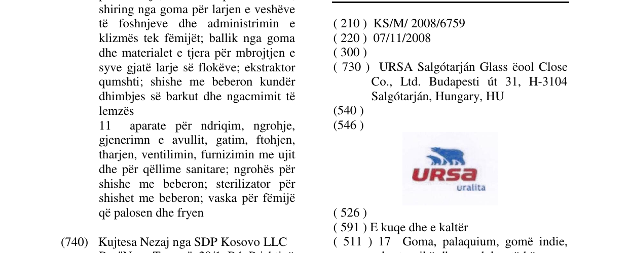 Zëri i markës URSA në buletin