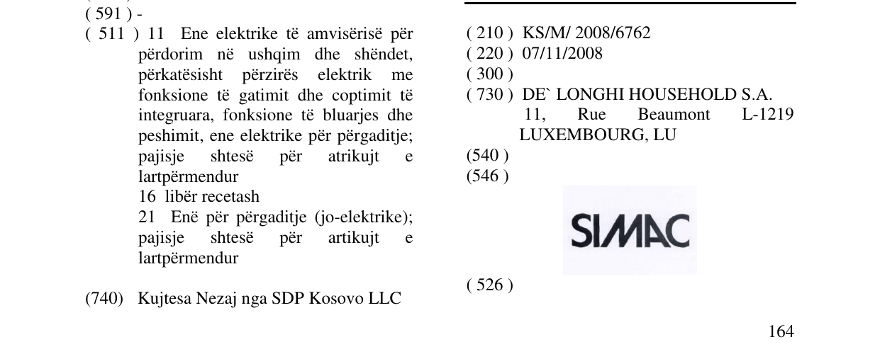 Zëri i markës SIMAC në buletin