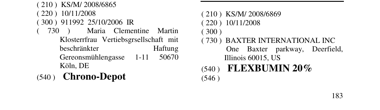Zëri i markës FLEXBUMIN 20% në buletin