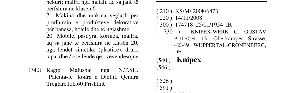 Zëri i markës Knipex në buletin