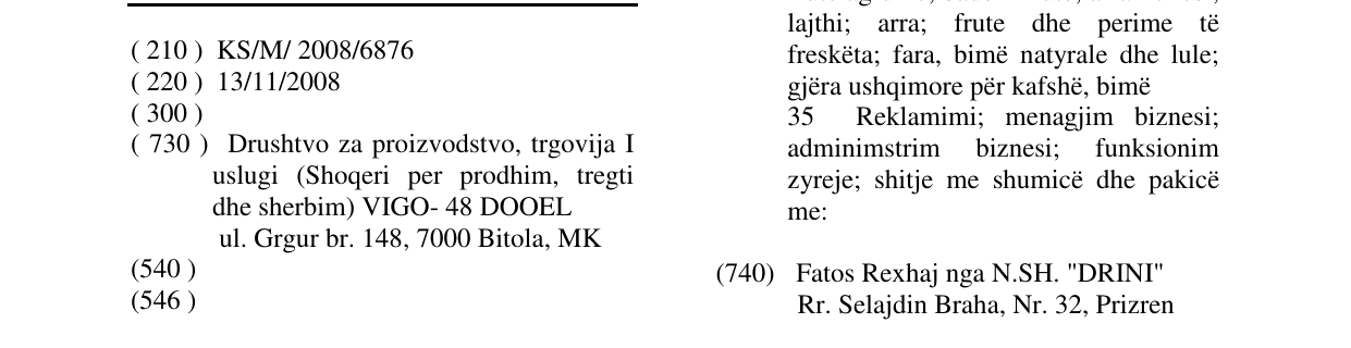 Zëri i markës VIGO në buletin