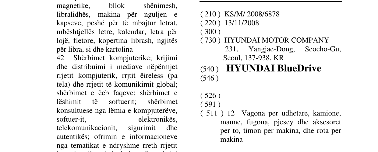Zëri i markës HYUNDAI BlueDrive në buletin