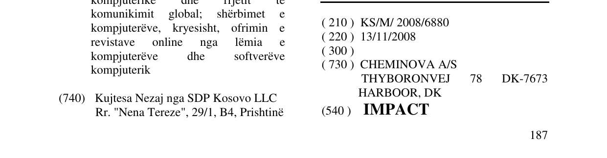 Zëri i markës IMPACT në buletin