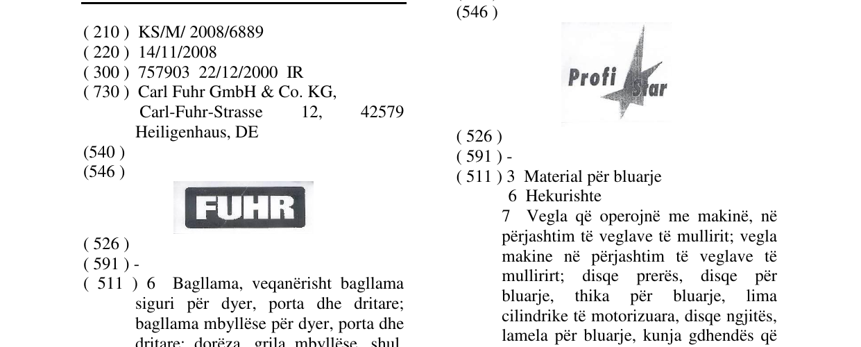 Zëri i markës Markë figurative në buletin
